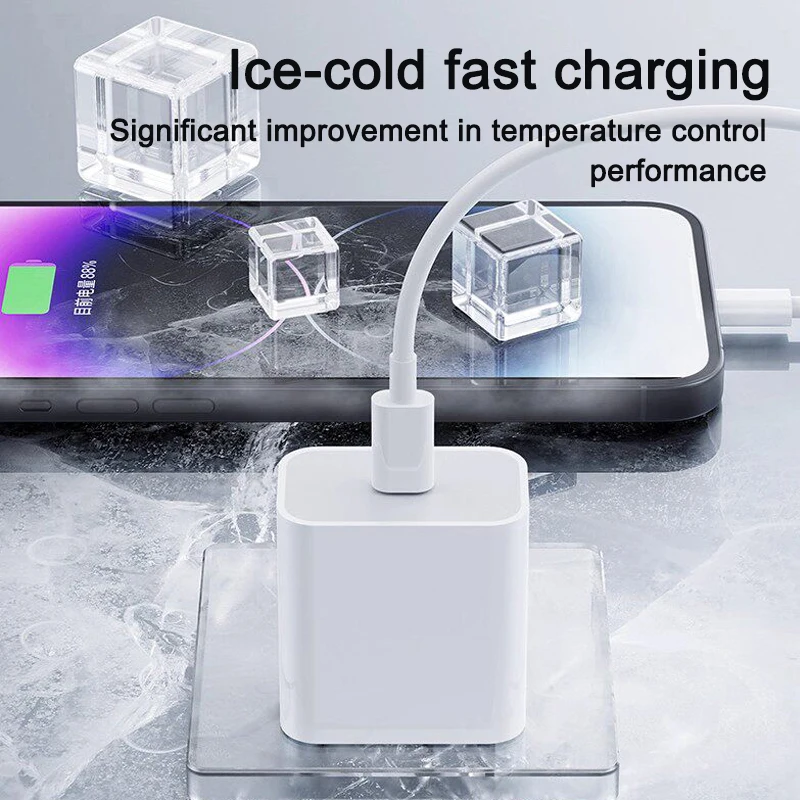 Фото Зарядное устройство USB-C 20 Вт для Apple, кабель быстрой зарядки PD Type-C для iPhone 13, 14, 11, 12, 17, 16, 15 Pro Max, сетевой адаптер для телефона №2