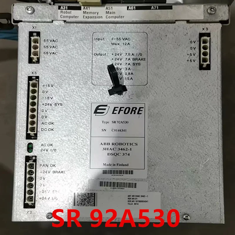 

Original 80% New Switching Power Supply For EFORE DSQC 374 SR92A530 3HAC3462-1 SR 92A530 3HAC 3462-1