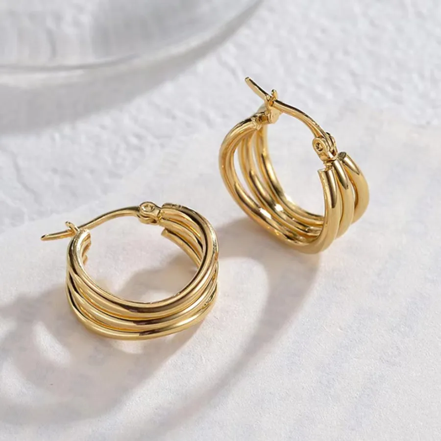 Женские серьги неправильной формы из нержавеющей стали 2 шт. в упаковке роскошный