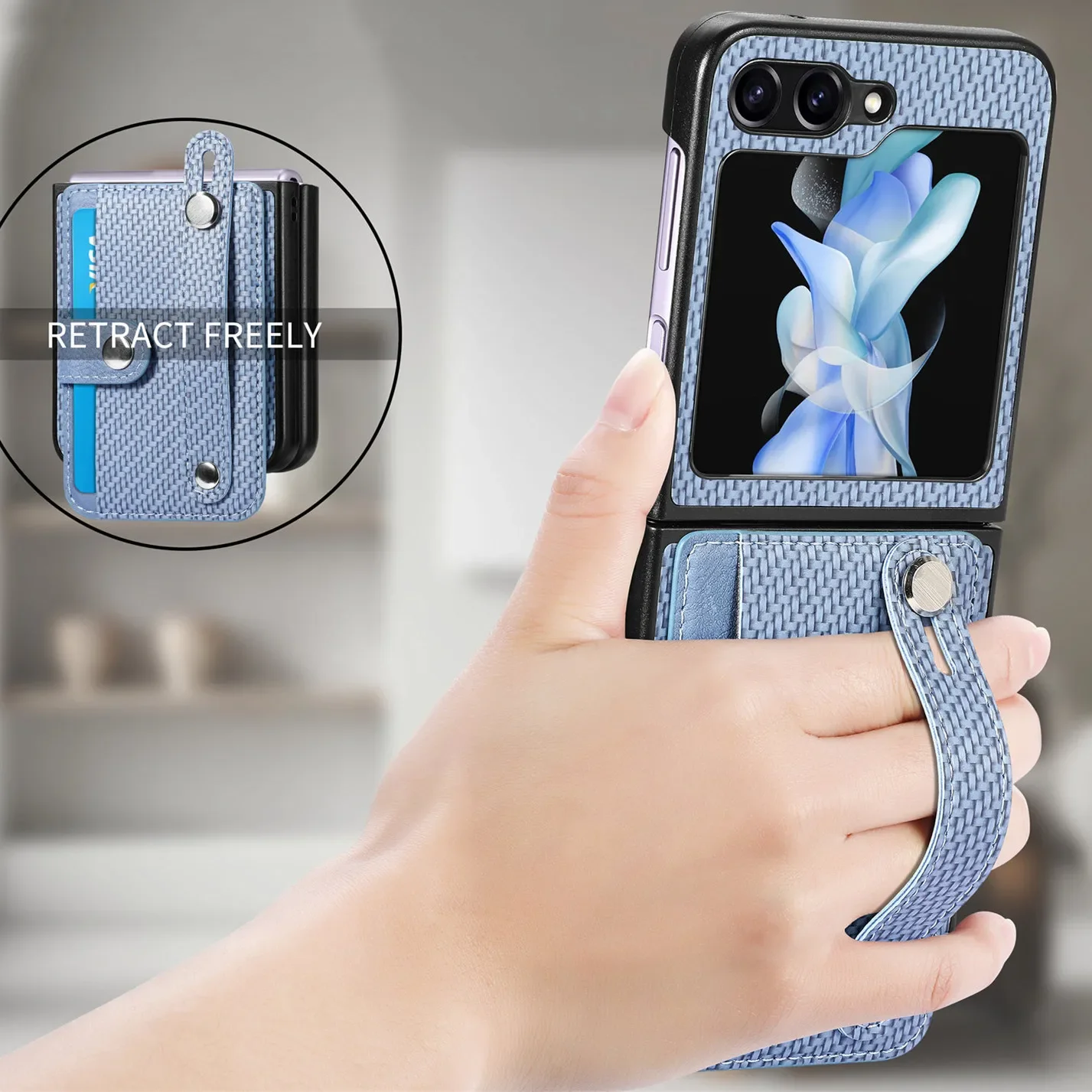 Складной чехол-бумажник для Samsung Z Flip 5 Flip4 Flip3 флип-чехол телефона Galaxy 4 3