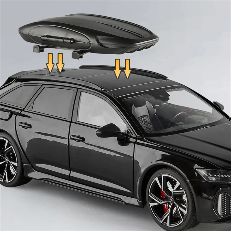 Фото Модель автомобиля Audi RS6 Avant универсал из сплава, модель спортивного автомобиля с литой металлической формой, имитация звука, искусственные детские игрушки, подарок, 1/18 №5
