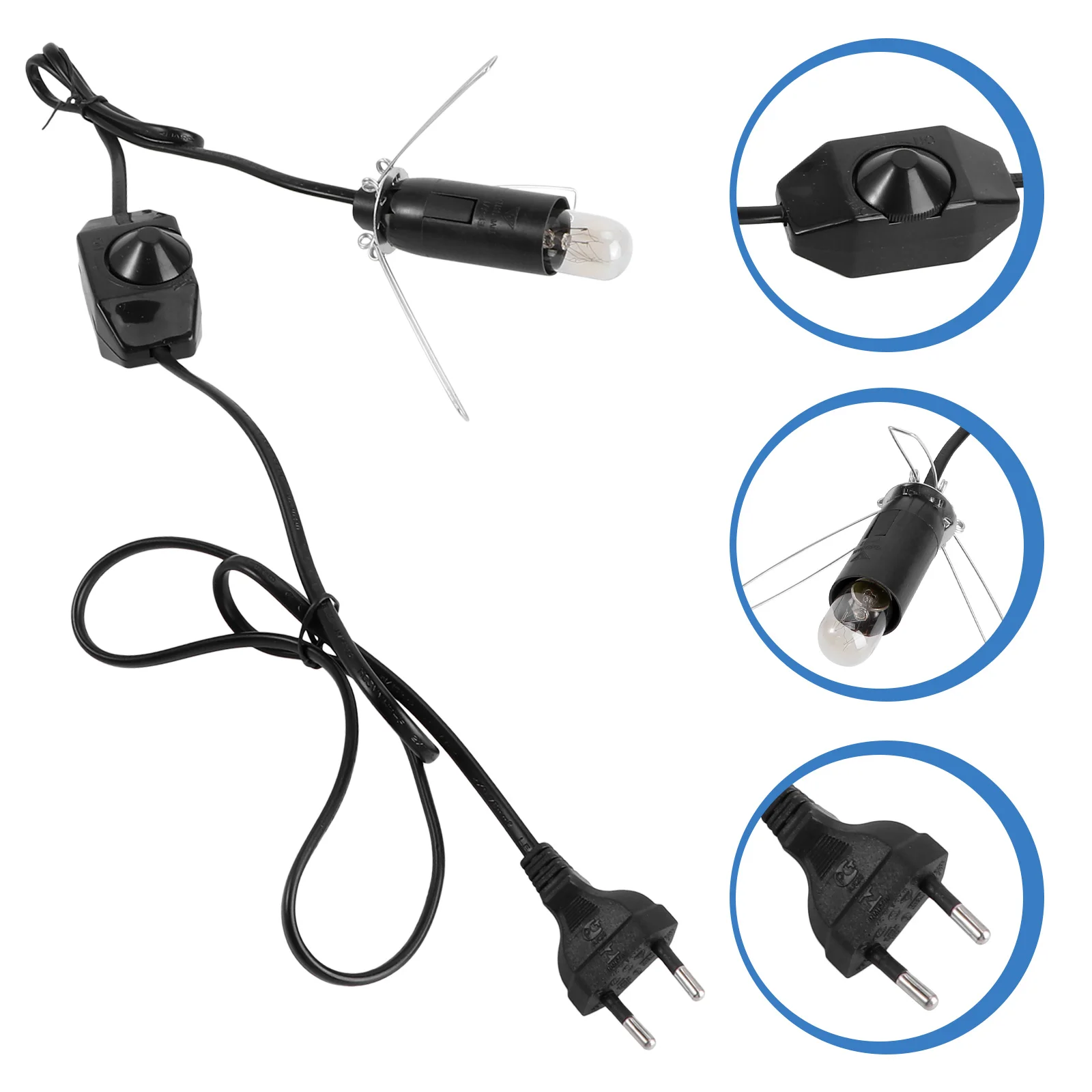 

E14 15W Tungsten Filament Light Bulb and Dimming Light Switch Cable for Salt Lamp with Plug