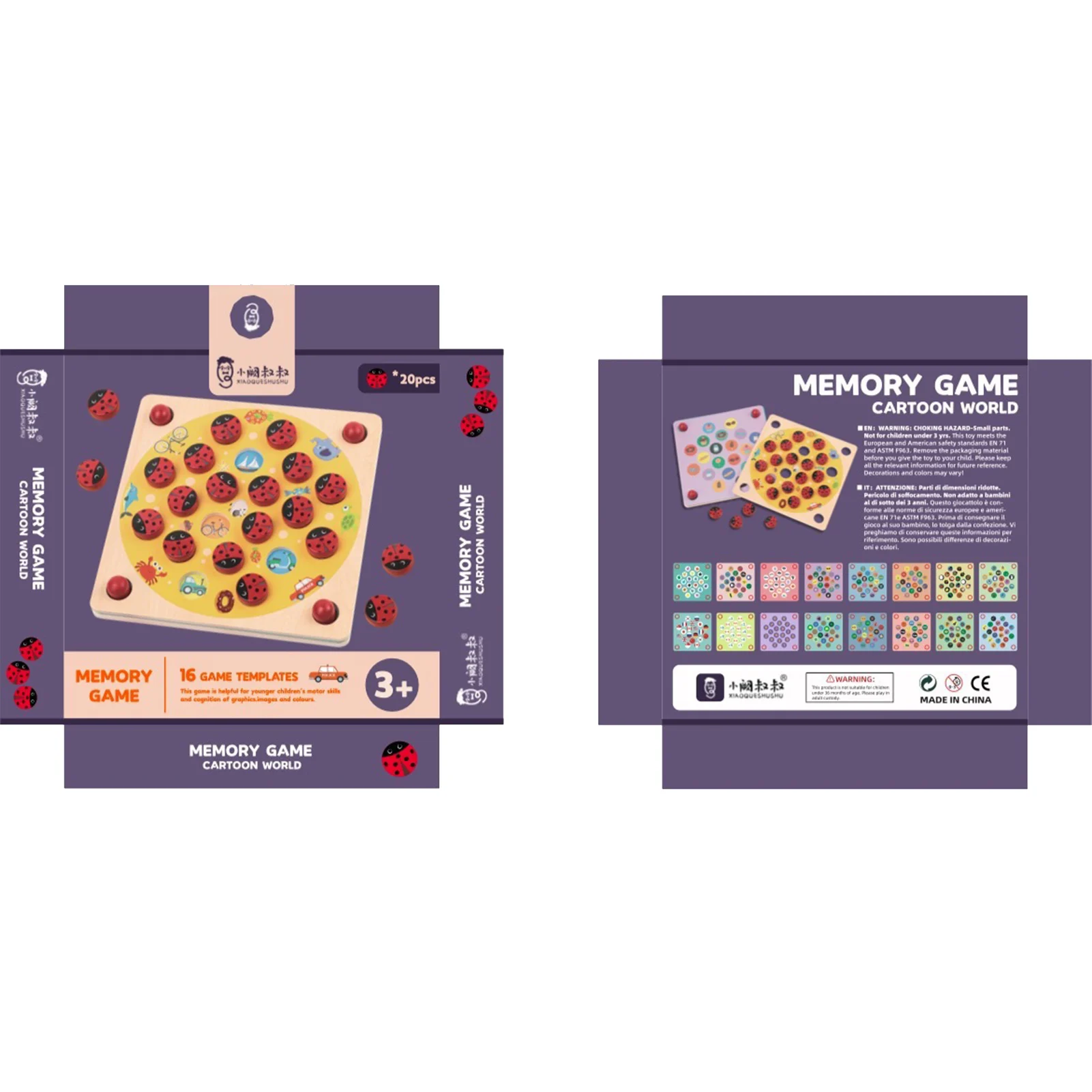 

Игра «Сад божьей коровки», забавная деревянная игра для сочетания памяти с 8 двусторонними картами, плата для взаимодействия родителей и де...