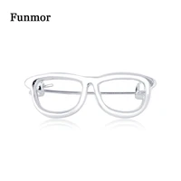funmor casual glasses brooches enamel pins for women men routine work holiday decoration ornaments coat lapel match bijoux gifts