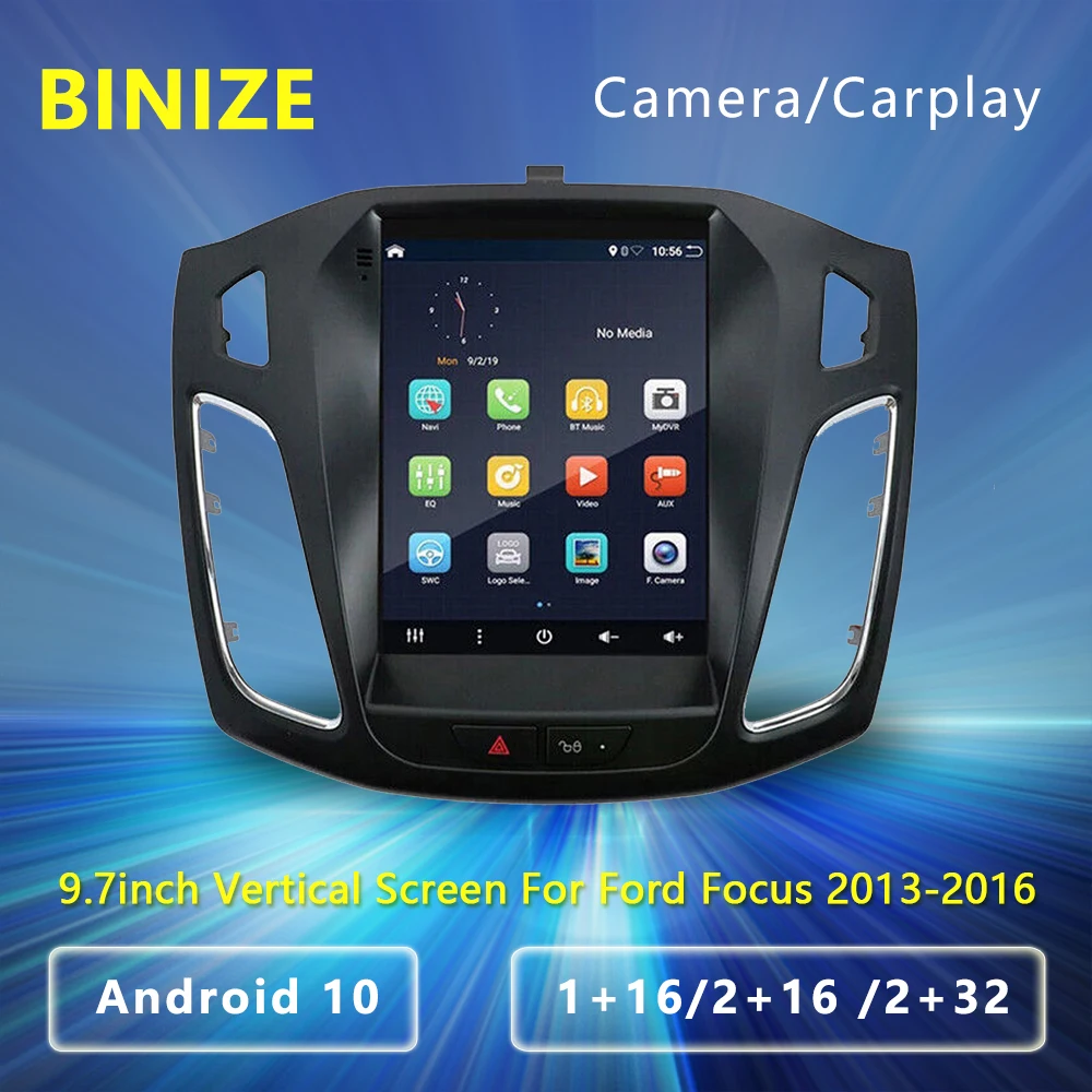 

Android 10.1 Car Radio Multimedia For Ford Focus 2013-2016 2din 9.7'' Vertical Screen GPS Car Stereo Player BT Carplay Head Unit