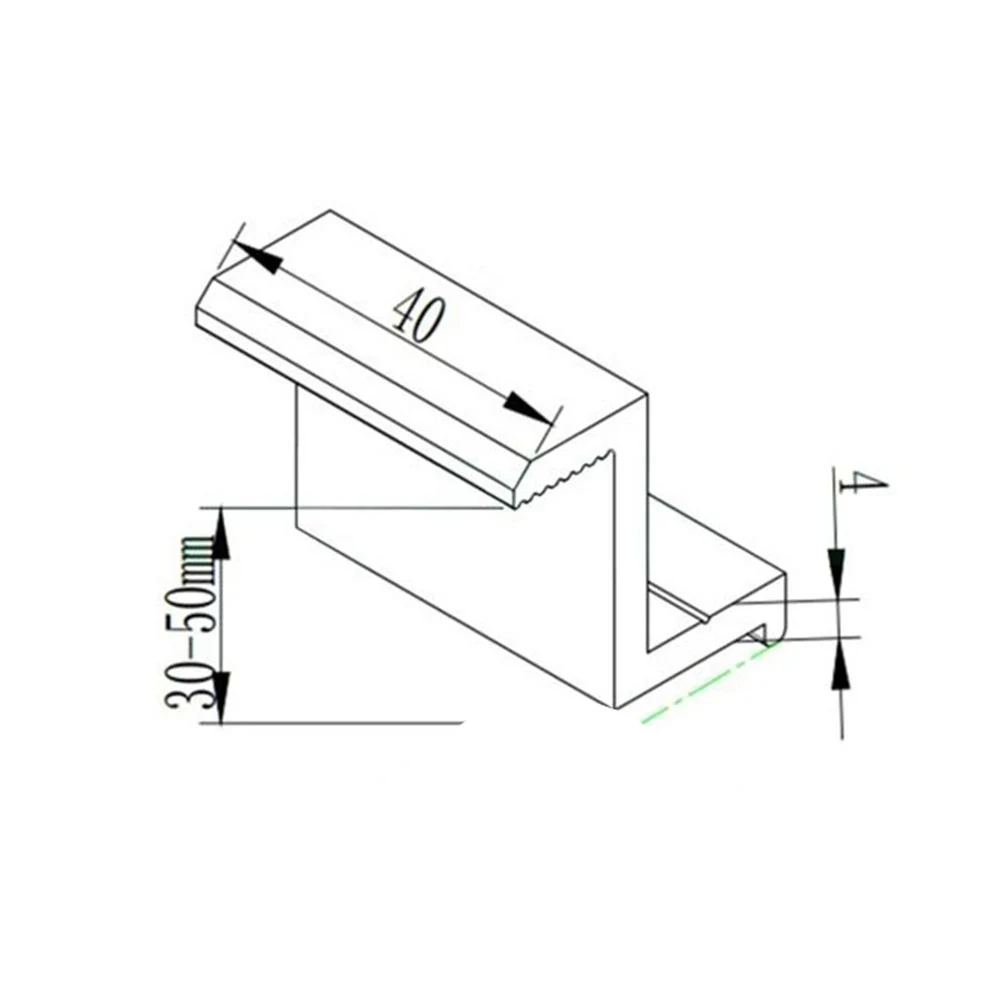 

10Pcs Solar Photovoltaic Bracket Side Pressing Aluminum Alloy Pressing Block Solar Panel Mount Accessories PV End Clamp