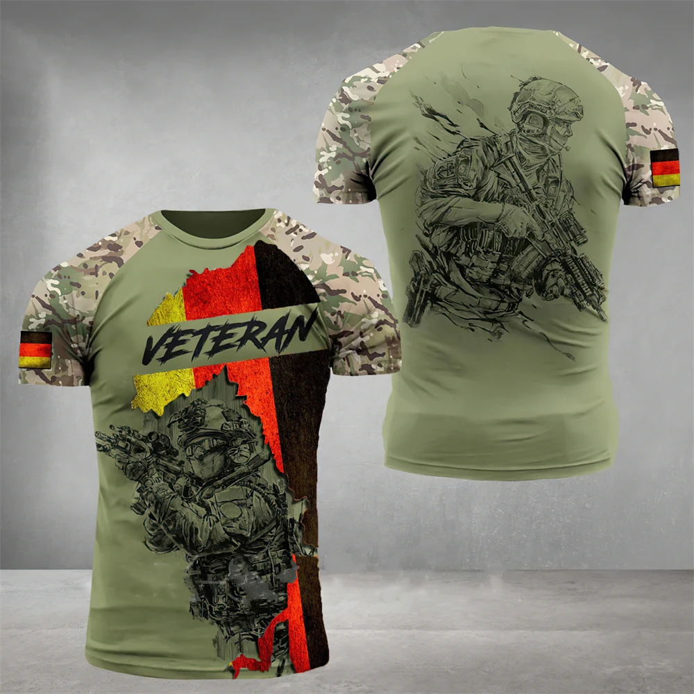 

German Army Camouflage Men Ladies T Shirts Commando Oversized Tops 3d Special Forces Short Sleeve T-Shirts Men's Clothing 6XL