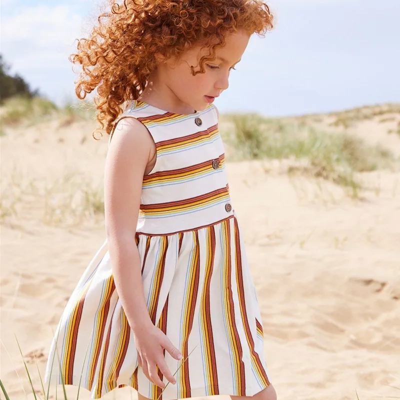 

Summer Stripe Girls Casual Dresses Hot Selling Sleeveless Baby Clothes Cotton Baby Dress Kids Summer Dress