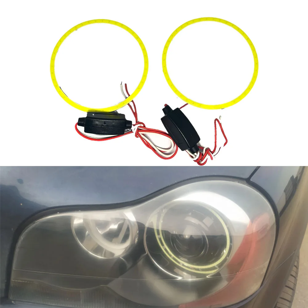 2 шт. 60 мм 70 80 90 COB Ангельские глазки без крышки Авто Halo Кольца Автомобильные фары