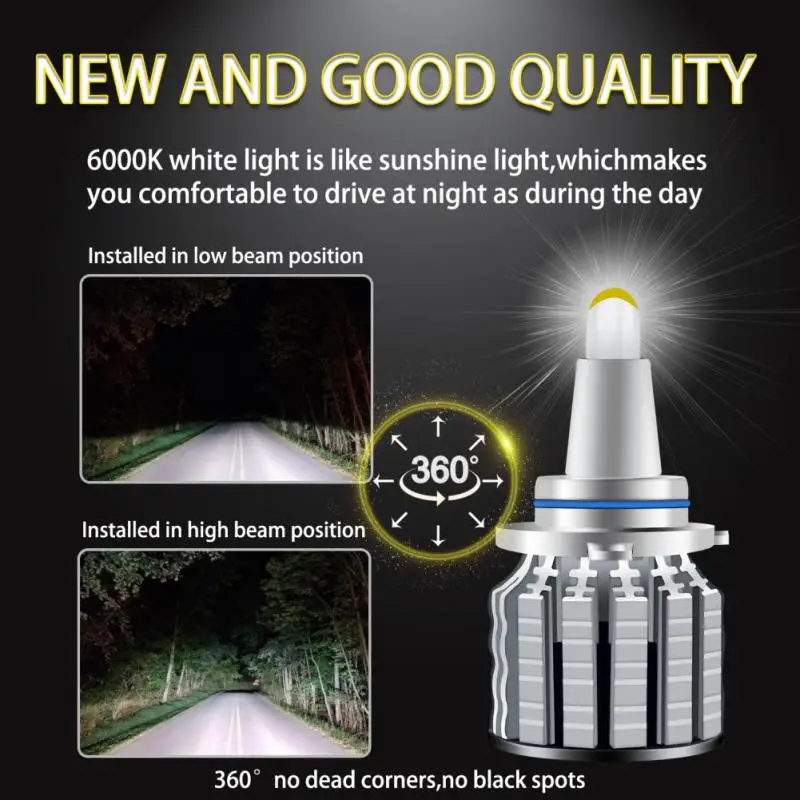 

6000k Quartz Headlights Universal Laser Headlights Superbright Durable Auto Led Headlamp Car Supplies H10 Car Headlights