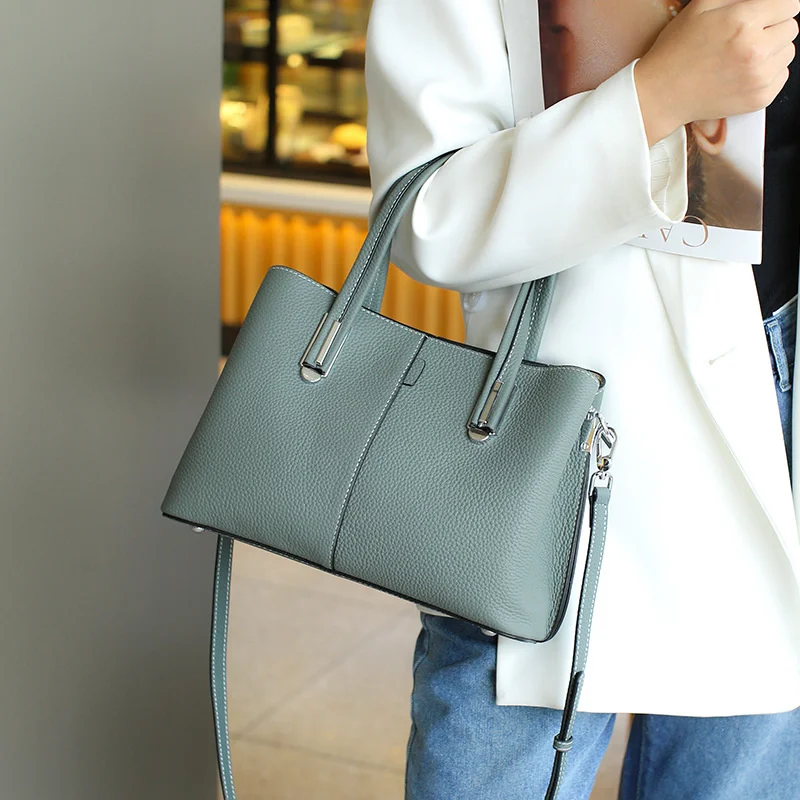 

Брендовая Роскошная высококачественная Натуральная Воловья кожа верхний слой Новинка 2023 осень и зима вместительная кожа Женская Ручная ра...