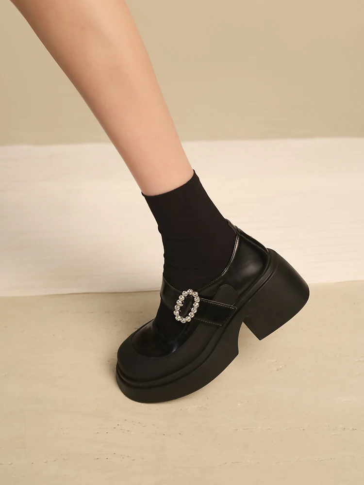 

Туфли дерби женские на платформе, повседневные кроссовки, круглый носок, криперы, кожа, высокий каблук, лето 2023