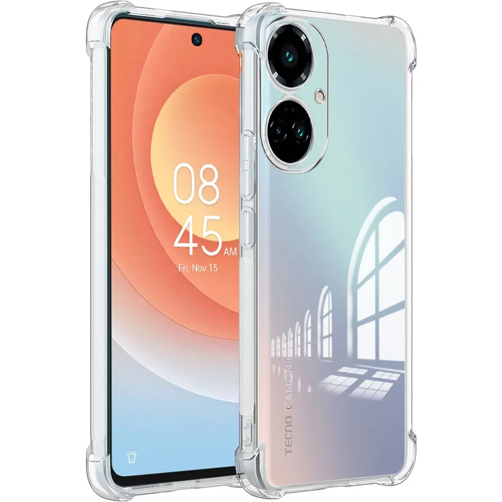 Противоударный прозрачный чехол для телефона Tecno Camon 19 Pro 4G мягкий силиконовый