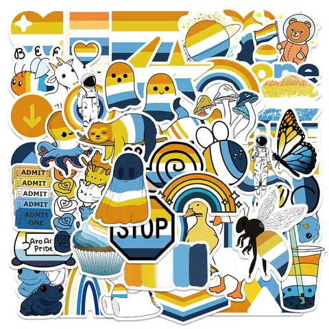 Водостойкие наклейки Lanxihaibao ЛГБТ+ для бутылок 10/25/50 шт