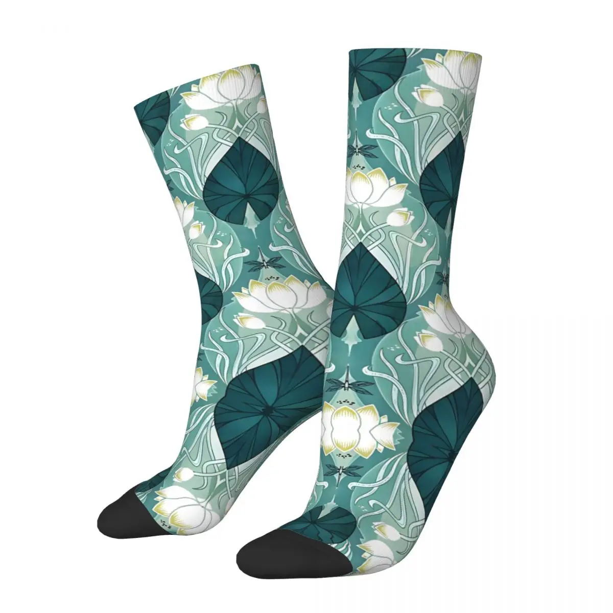 Винтажные мужские Компрессионные носки с принтом австралийской водной лилии