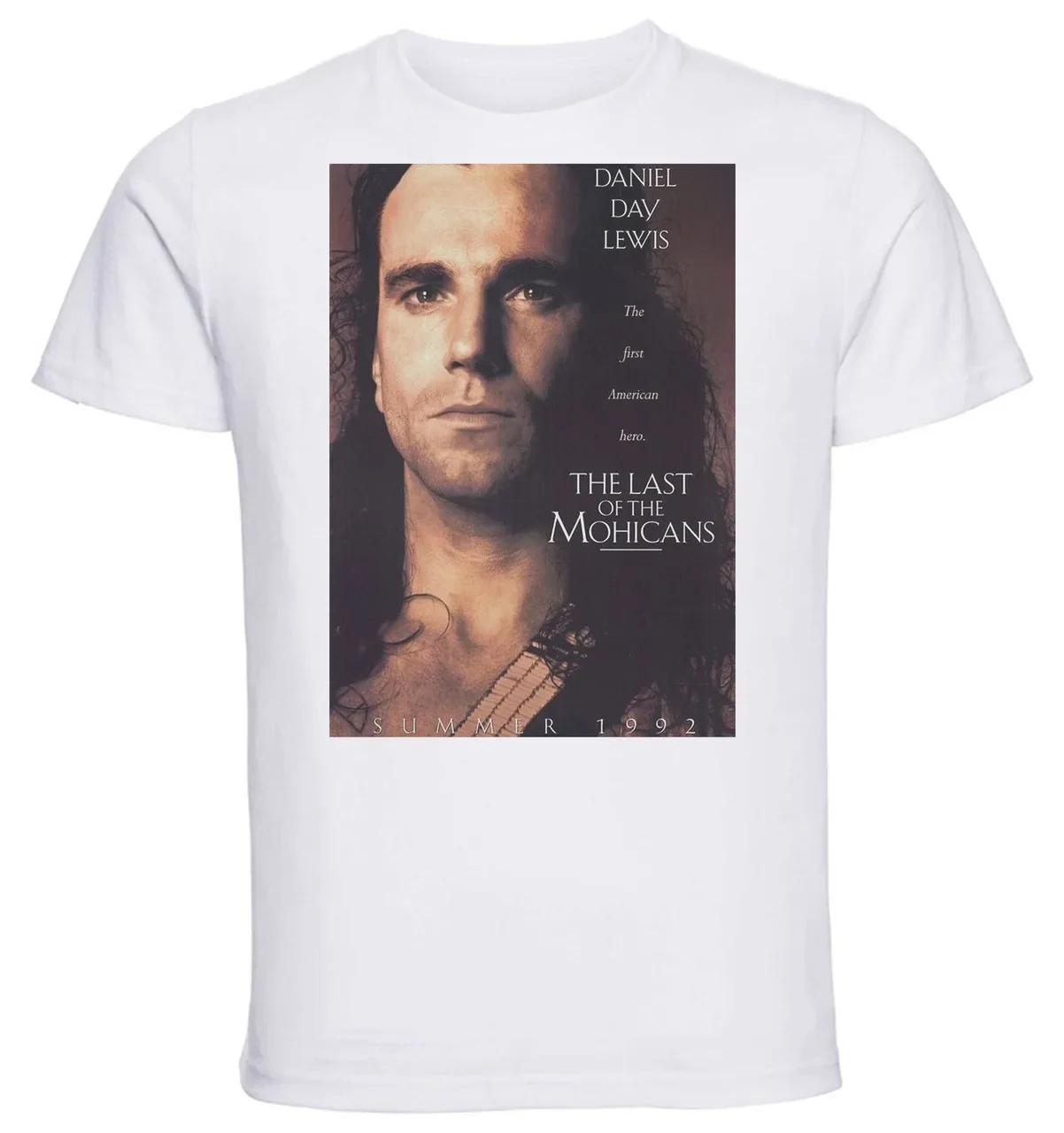 Футболка унисекс-белая-пленка Playbill-последняя из Mohicans