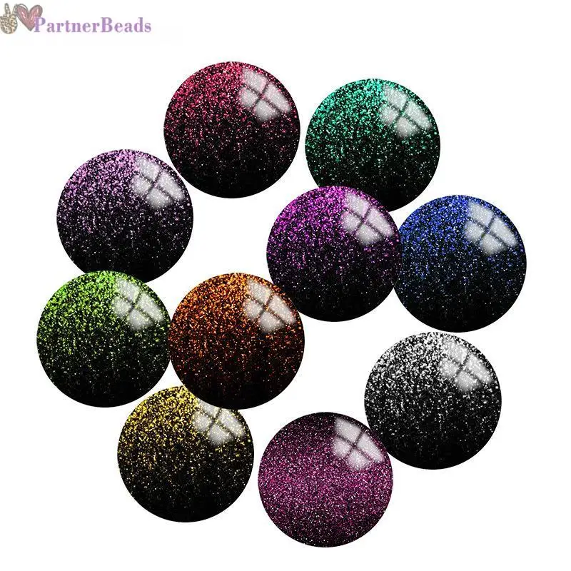 

Glisten Golden silver Pattern Round Photo Glass Cabochon Demo Flat Back Making Findings 20mm Snap Button N5931