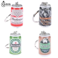 1pc beer keychain boy men beer can keyring trinket couples cool backpack decor jewelry car key accessories pendant