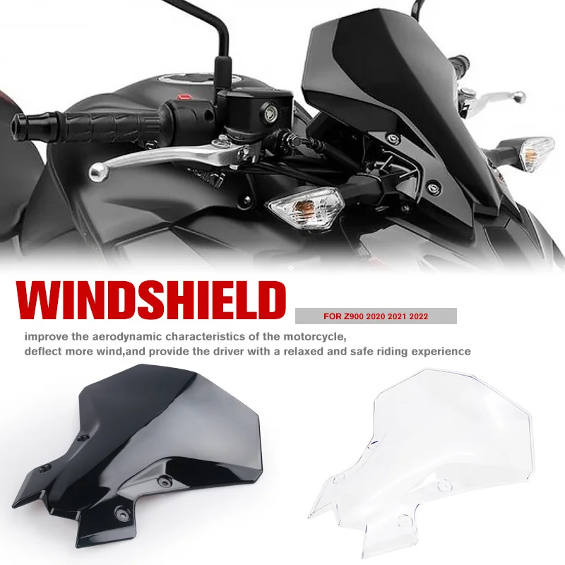 

New Motorcycle Windshield Screen Visor Windscreen Double Bubble Wind Deflector For Z 900 Z900 Z 650 z900 2020 2021 2022