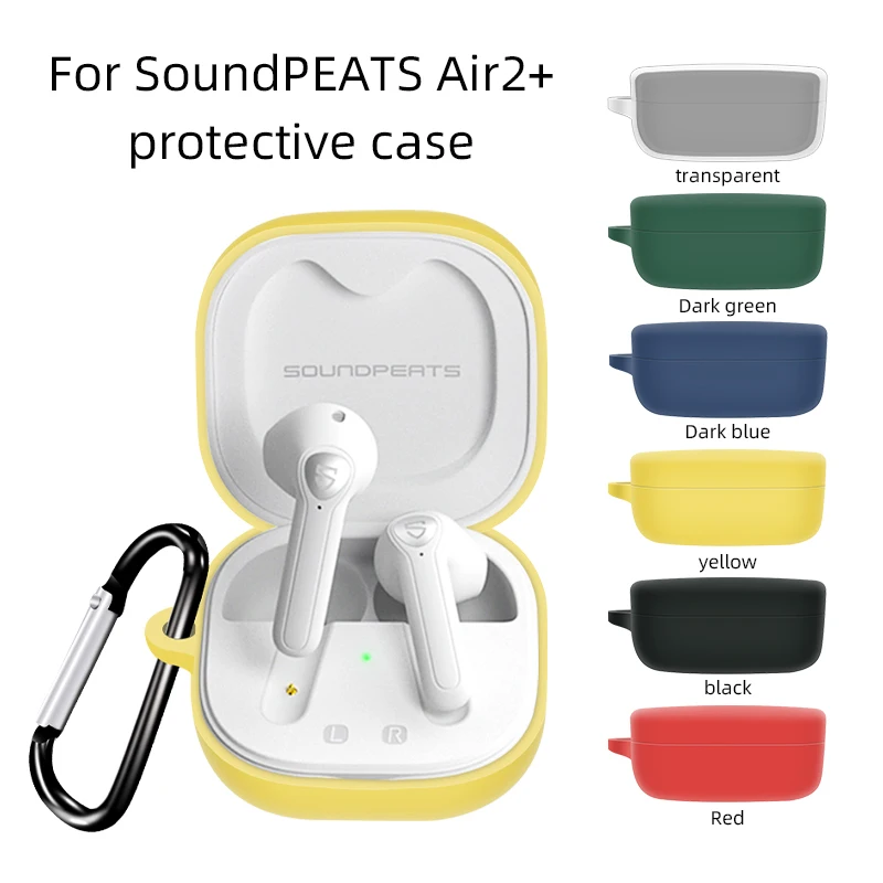 

Мягкий силиконовый чехол для SoundPEATS Air2 +, защитный чехол для беспроводных Bluetooth наушников, прозрачный чехол для телефона SoundPEATS Air2 +