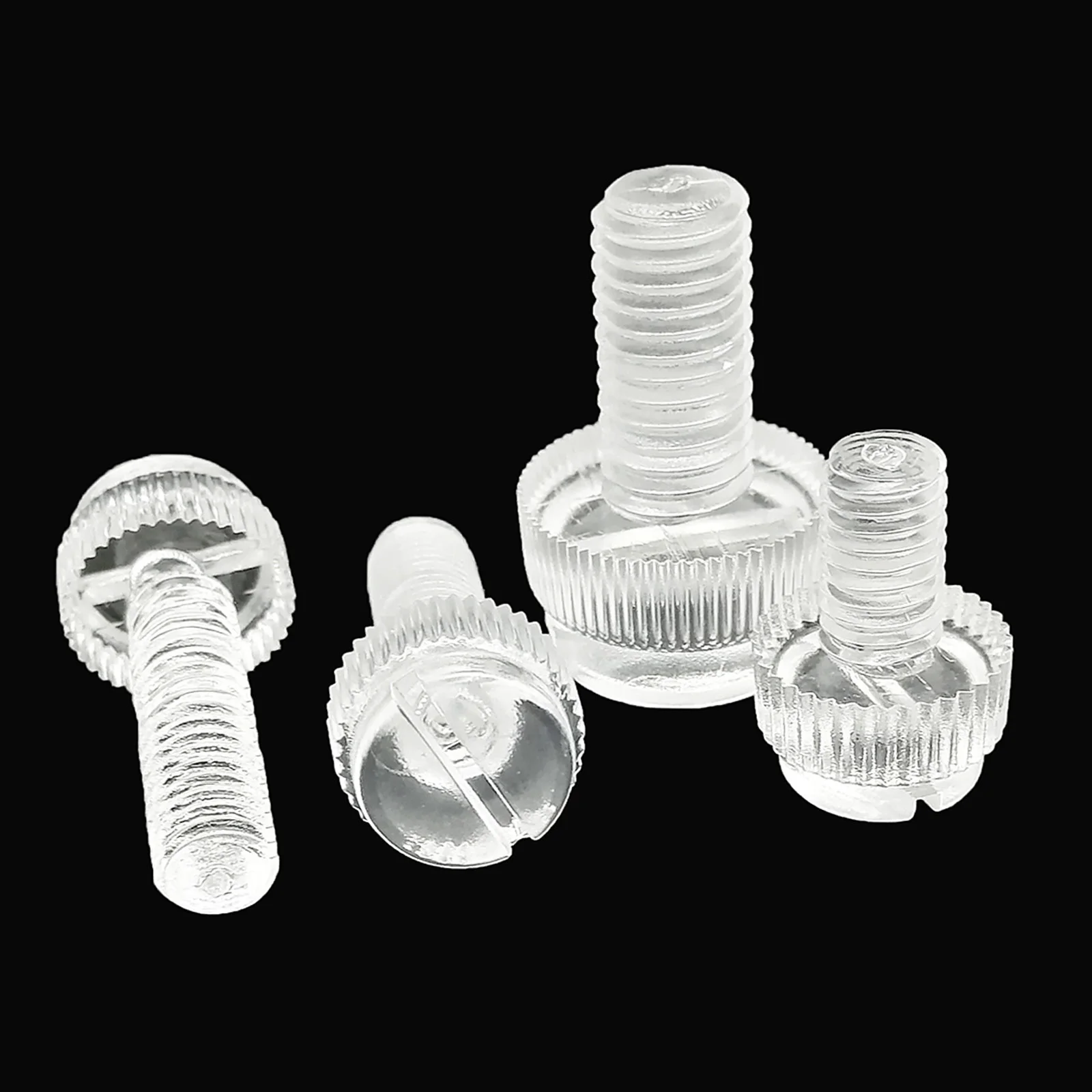 

10X M3 M4 M5 M6 M8 Acrylic Clear Transparent Plastic Knurl Slotted Head Adjust Toolless Thumbscrew Hand Tighten Thumb Bolt Screw