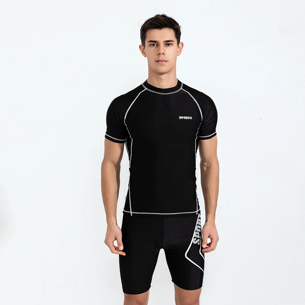 New Men's Quick Dry Short Sleeve Rash Guard Swimsuit Tops Swimming Suit UPF 50+ Beach Rash Guard Diving Surfing Shirt For 2023