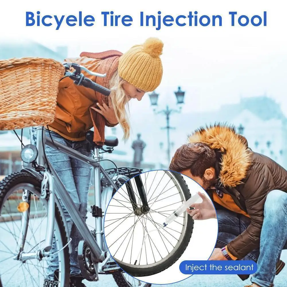 

Genuine For Risk Mountain Bike Tubeless Tire Self-rehydration Injection Tool Road Bike Tire Repair Fluid Syringe Tube Tire S1k6