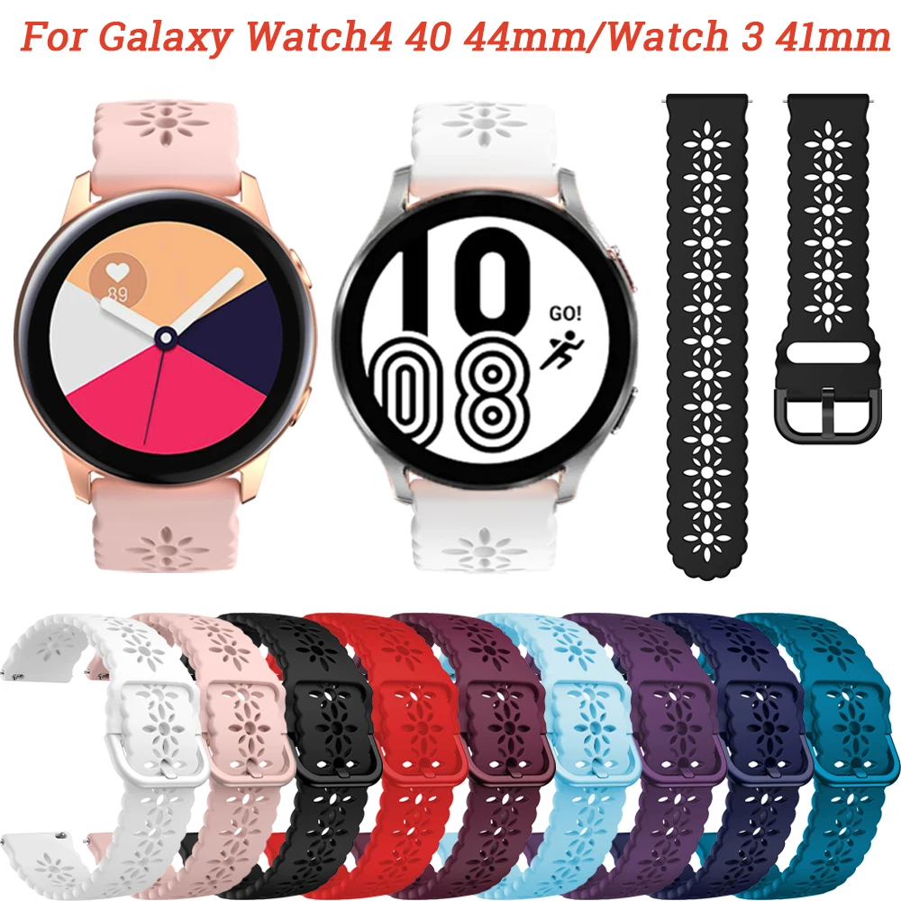 

Ремешок силиконовый для смарт-часов, браслет для Samsung Galaxy Watch 4 Classic 46 42 мм/Watch 4 44 40 мм/Active 2 40 мм, 20 мм