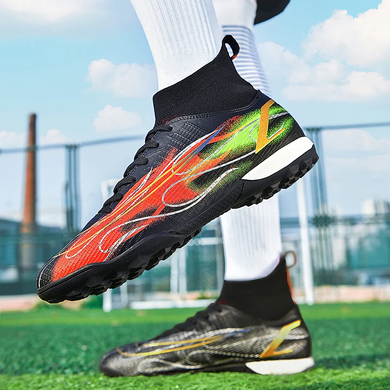 

Zhenzu ao ar Free dos homens meninos sapatos de futebol tf/fg botas de futebol high tornozelo criadas treinamento es