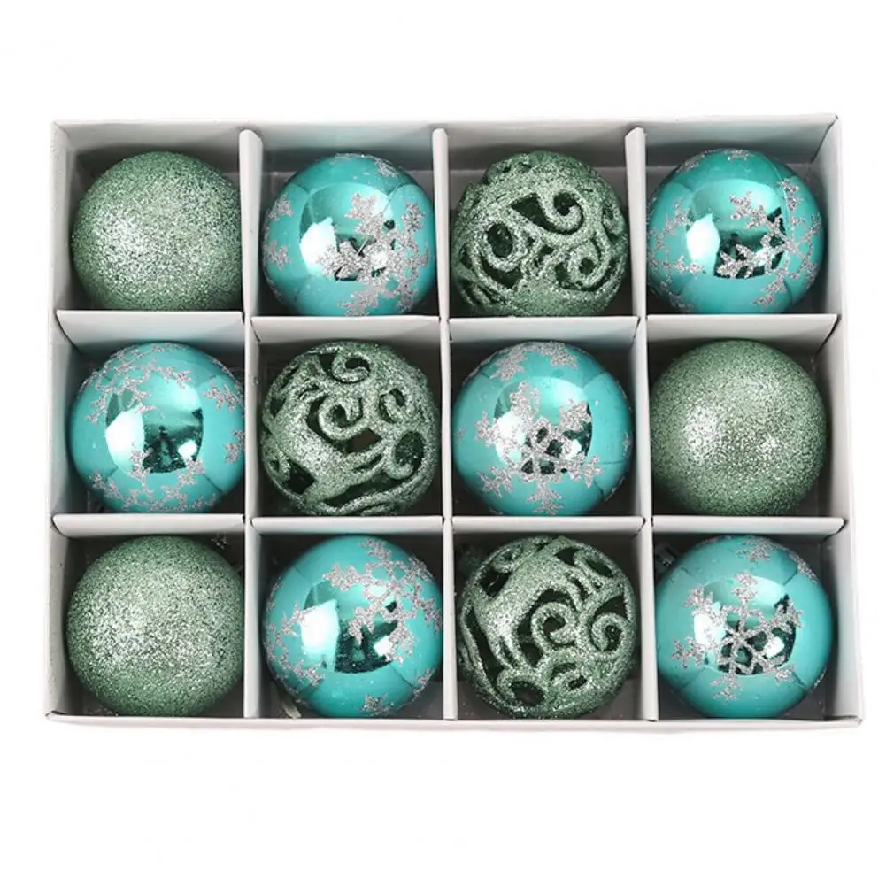 

Hanging Balls 12Pcs Nice-looking Easy to Hang Plastic Eye-catching Christmas Tree Balls for Party