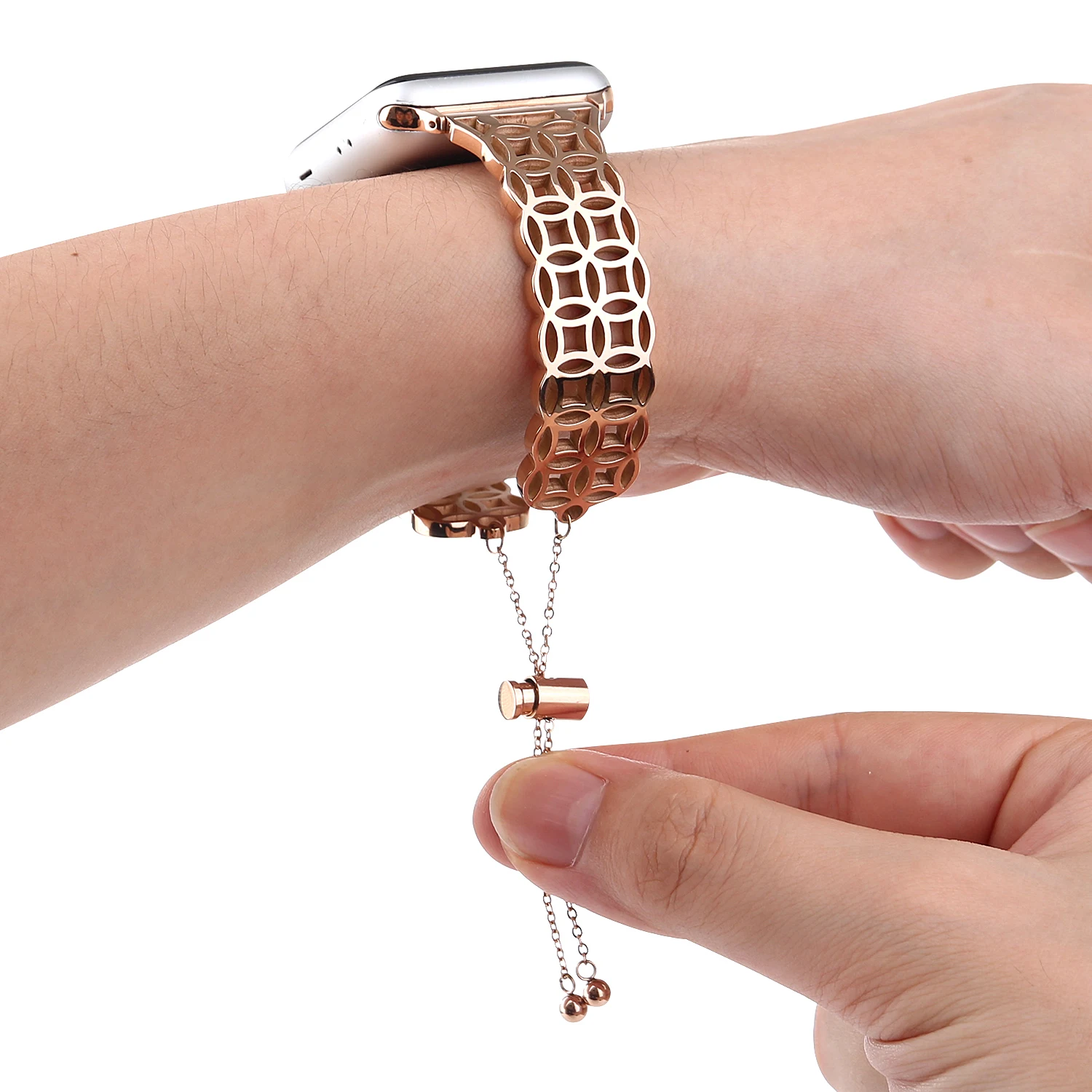 Strap for Apple Watch bracelet Coin square hollow rhinestone Stainless Steel  band 49mm45mm44mm42mm41mm40mm38mm strap for Iwatch