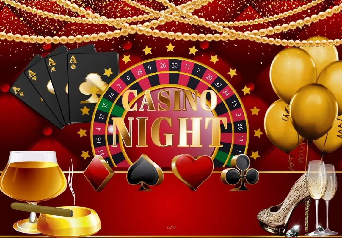 Casino Glitter Background Themed Party Carnival Decoration Banner Poker Gold Balloons Photography Backdrop Kids Adults Man