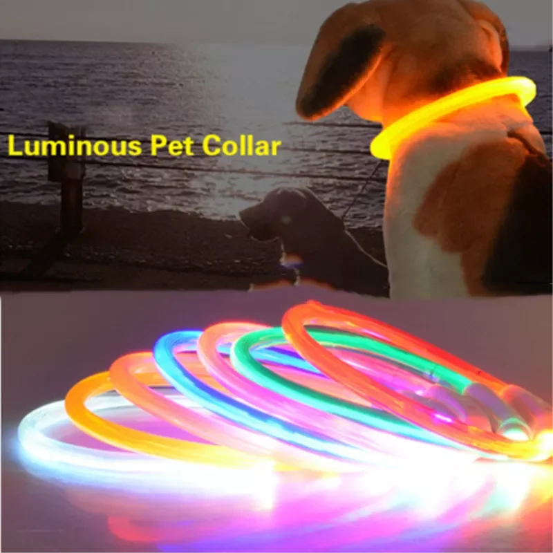 

Luminous Pet Dog Light Collar Rechargeable Pet Collar Dog Necklace Safety Night Light Collar Cat Puppy Dog Accessories