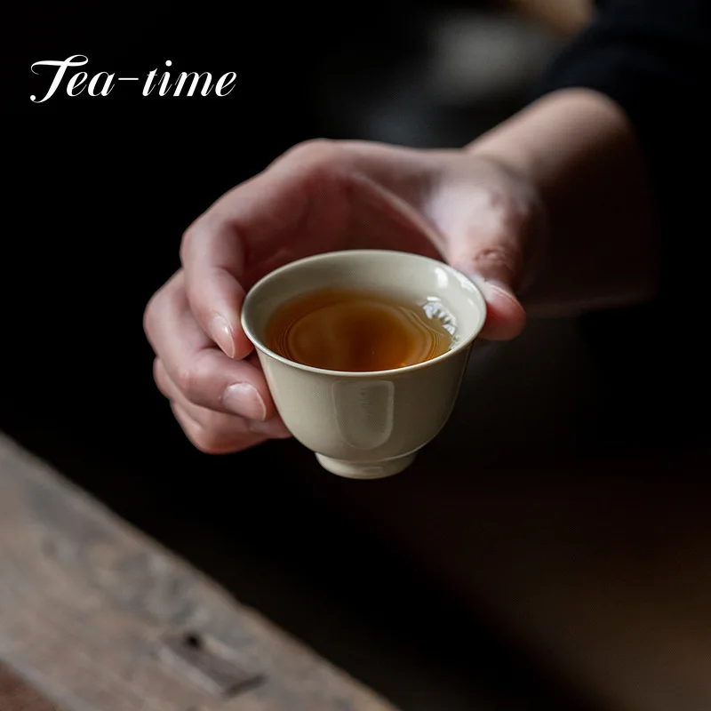 

2pc/lot Japanese Style Plant Ash Ceramic Tea Cup Teaware Kung Fu Tea Set Cup Porcelain Teacup Creative Handmade Master Cup Home