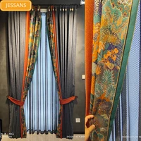 2021 new luxury baroque jacquard stitching blackout curtains for living room bedroom villa custom decoration products