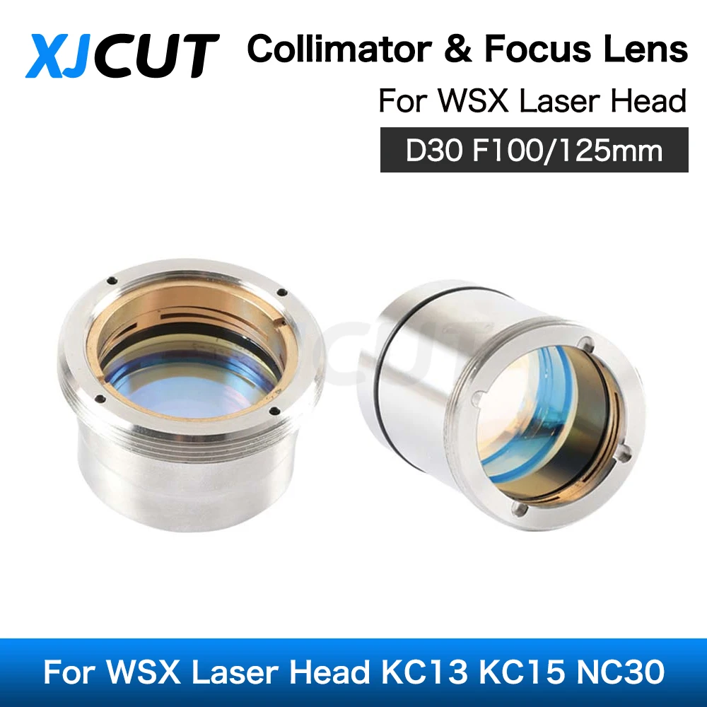 

XJCUT Fiber Laser Focus Lens D30 F100 F125mm 4KW with Lens Holder for WSX Laser Cutting Head WSX-GQ-JT-02 KC13 KC15 NC30 Laser