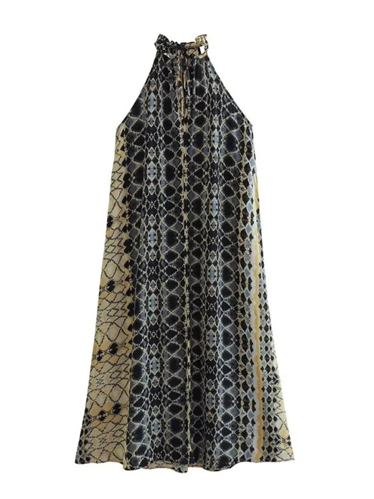 

Kumsvag 2023 Women Summer Halter Shirts Blouses Tops Fashion Print Off shoulder Loose Female ELegant Street Long Top Clothing