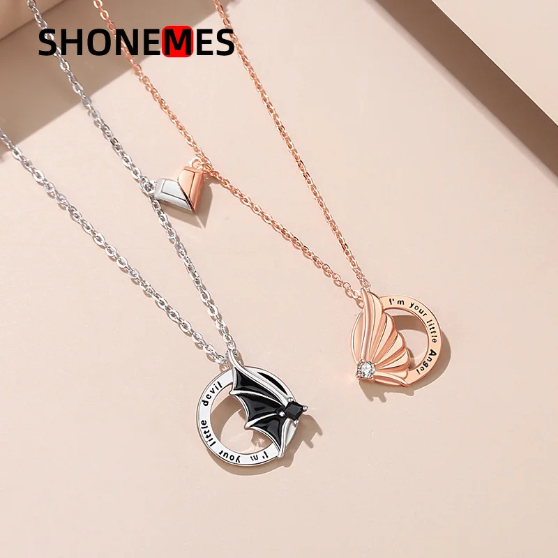 

ShoneMes Devil & Angel Wing Pendant Necklace S9x2x5 Clavicle Chain Lover Choker Jewelry Gifts for Men Women