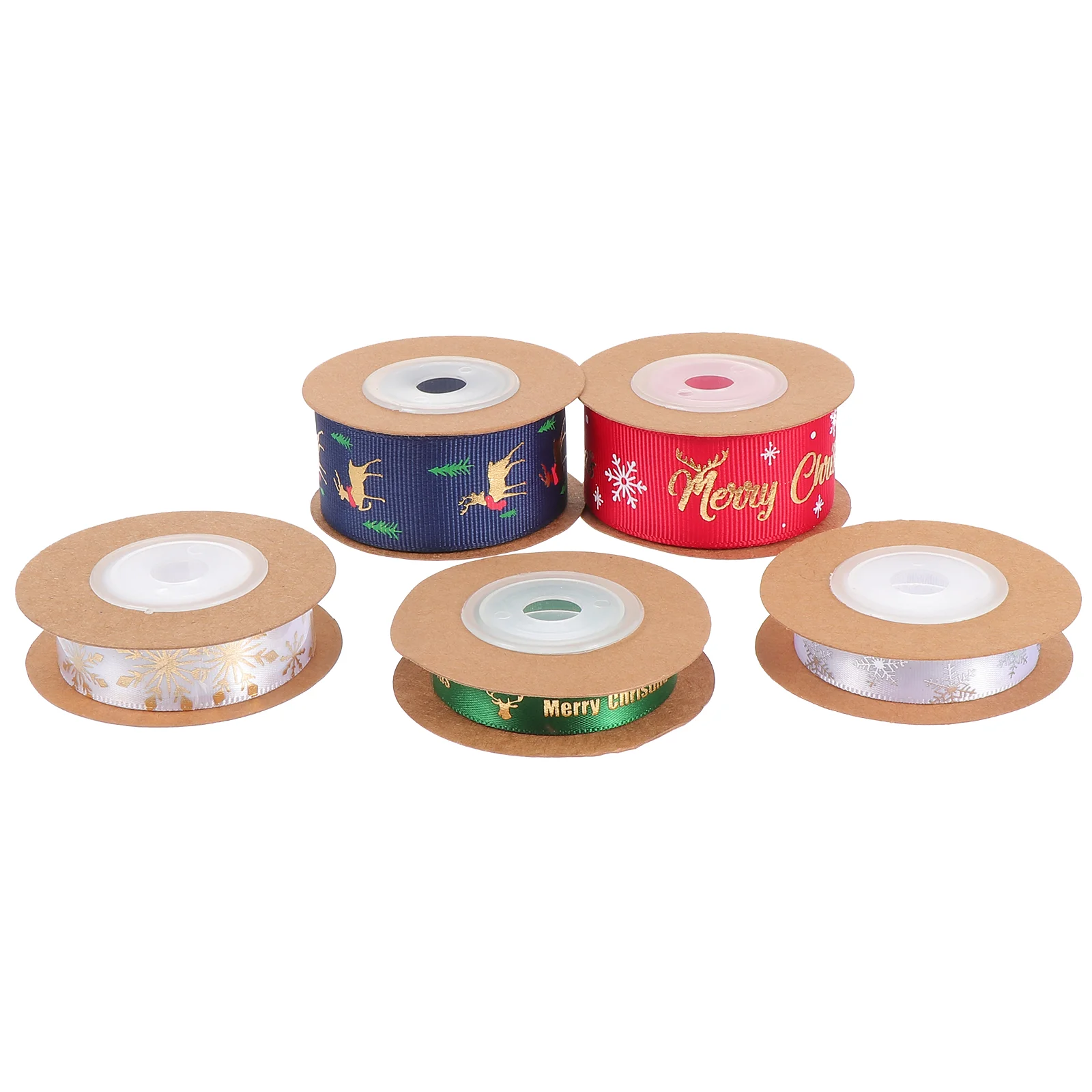 

5pcs Christmas Theme Ribbons Decorative Ribbons Gift Box Ribbons (Assorted Color)