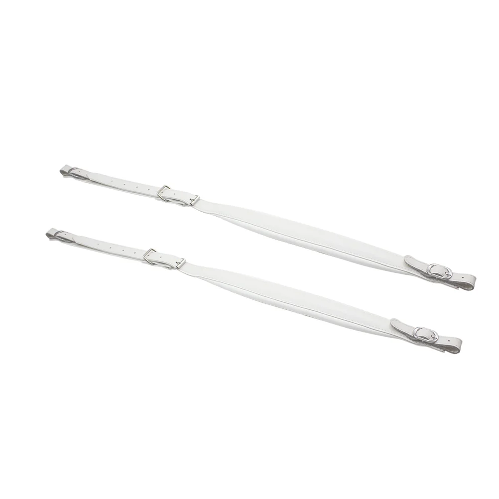Comfortable Padded Bass Accordion Strap Shoulder Belt Set Accordion Straps 16 bass -120 bass (White)