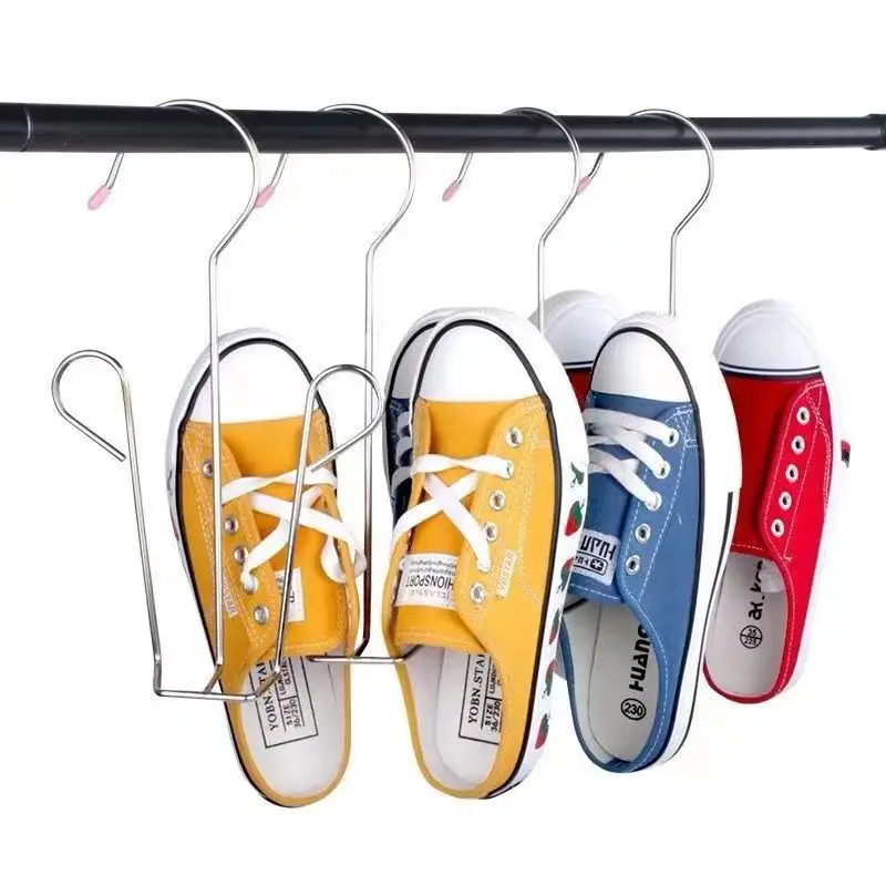 

Вешалка для сушки обуви из нержавеющей стали, многофункциональная Штабелируемая полка для обуви, стойка для обуви, креативный органайзер д...