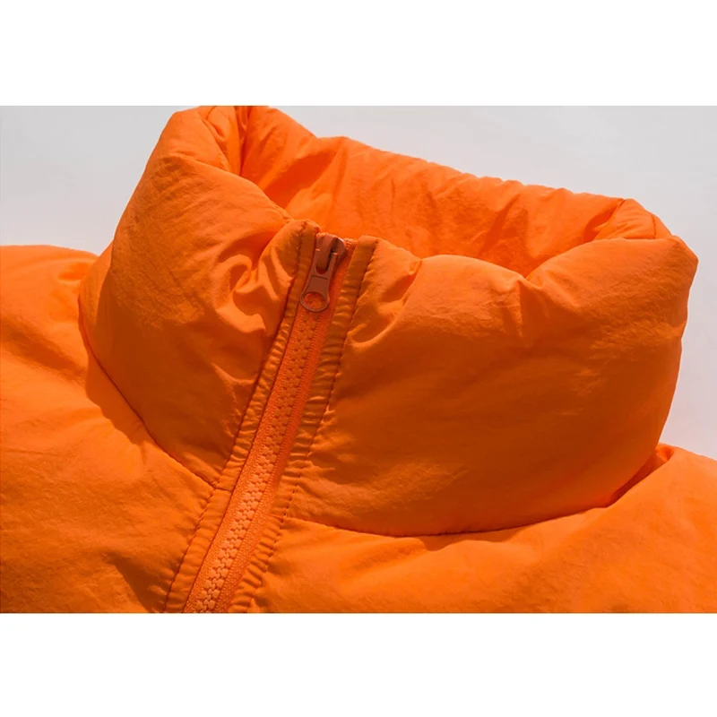 Winter Jacket Men Casual Stand Collar Zipper Parkas Coat Solid Color Korean Fashion New Streetwear Outwear