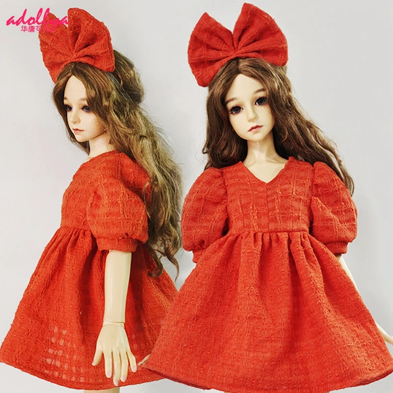 Аксессуары для кукол Adollya BJD одежда красное платье юбка с головным убором платья