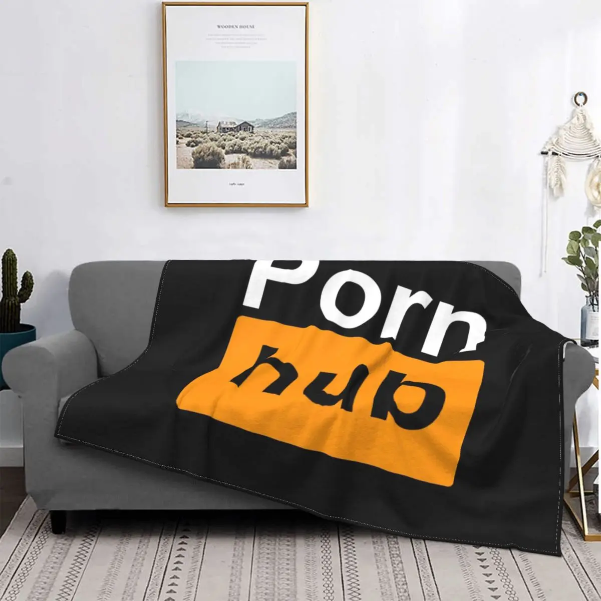 Pornhub Logo Blanket Soft Fleece Spring Warm Flannel Websites Entertainment Throw Blankets for Sofa Car Bedroom Bedspread