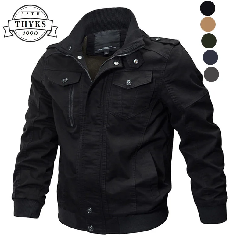 

Military Bomber Jacket Men Casual Cotton Mens Jackets & Coats Army Men's Slim Fit Pilot Casacas Para Hombre Size M-6XL