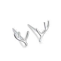 kawiia 999 sterling silver fashion jewelry simple temperament earrings butterfly love antlers mini luxury earrings for women