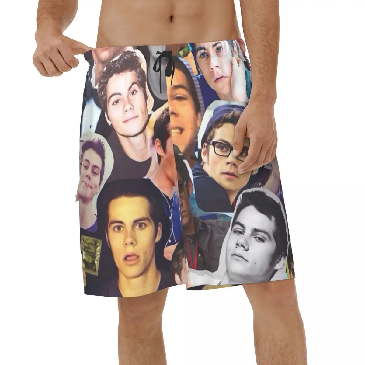 

Dylan O'Brien Photo Collage Shorts Summer Mens Swimwear Casual Men Swim Trunks