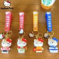 sanrio hello kitty keychain cute cartoon doll creative silicone car key bags backpack pendant decor accessories y2k women girl