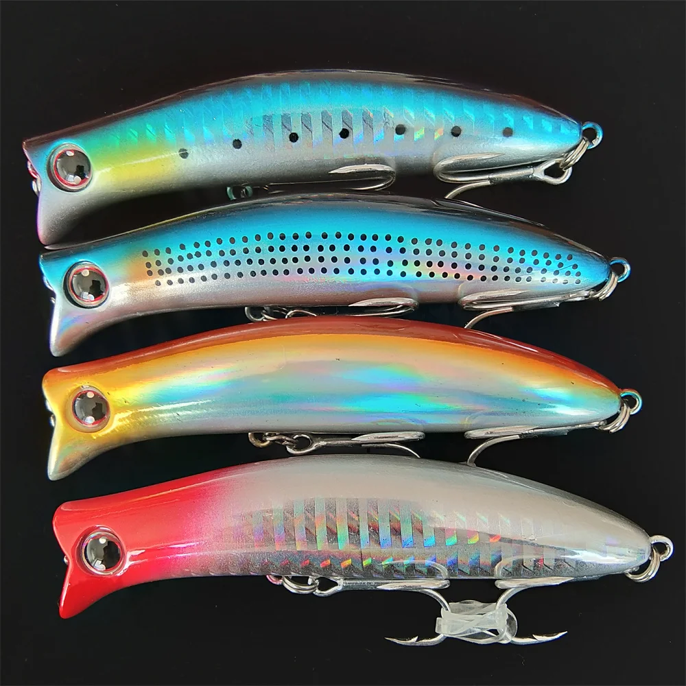 

4pcs 9cm 13g Topwater Popper Fishing Lure Fishing Sea Hooks Bait Artificial Fishing Hard Bait Pencil