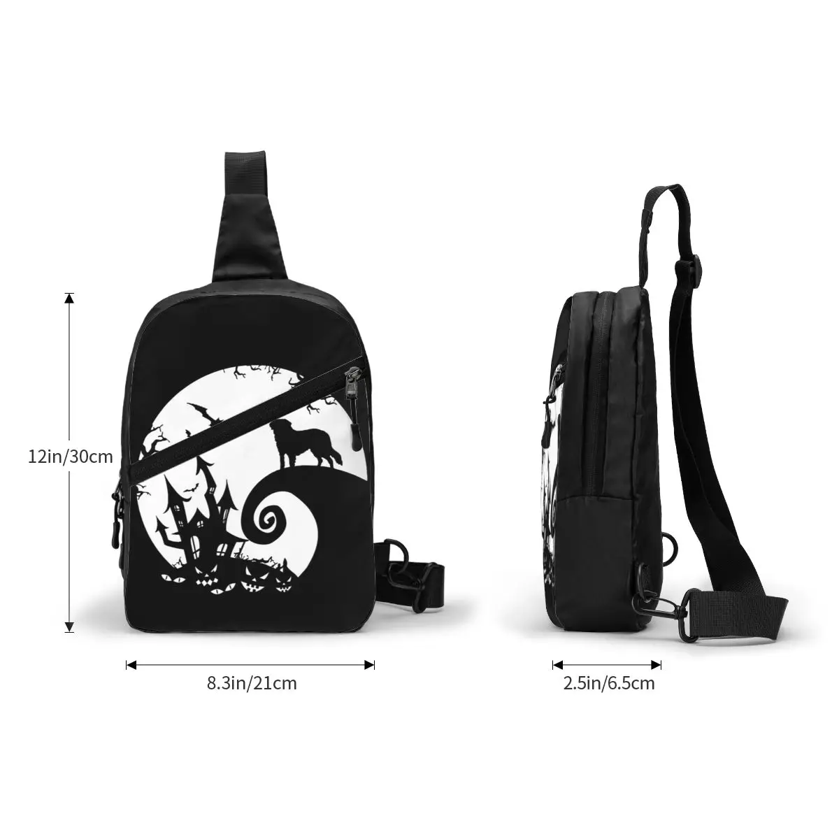 Saint Bernard Dog And Moon Хэллоуин нагрудная сумка мужской рюкзак через плечо дорожный